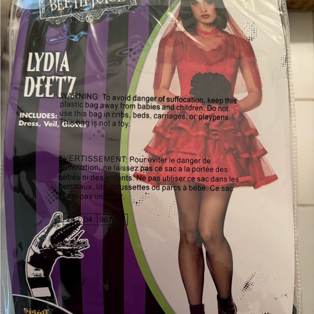 Lydia Deetz Red Mini Dress with Wig & Veil beetlejuice